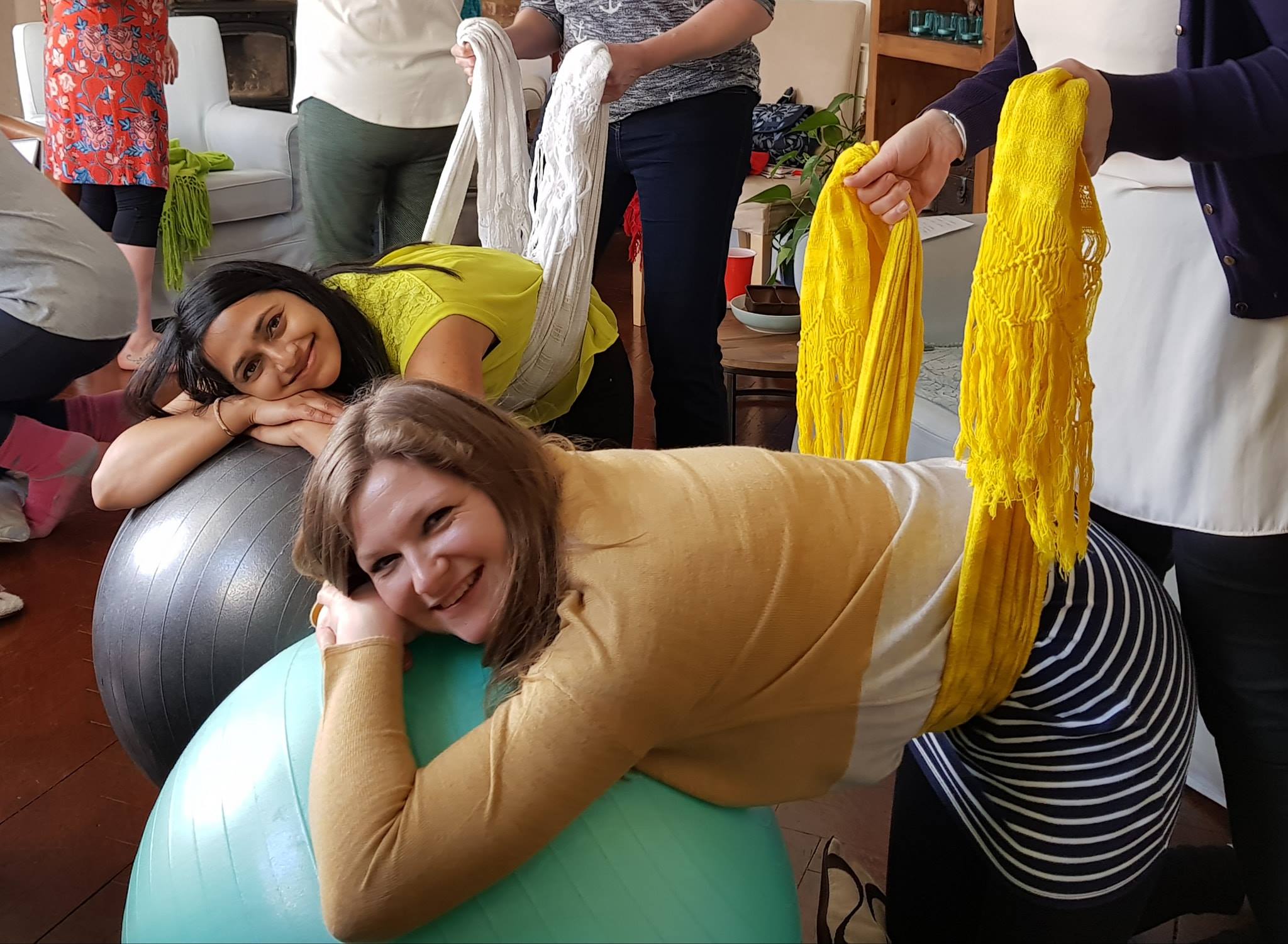 using a birthing ball